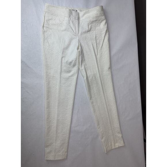 Y2k 2010 Cache Brocade Jacquard Floral Pantsuit Set Cream Zipper Blazer 0 Pant 4 - Picture 3 of 16